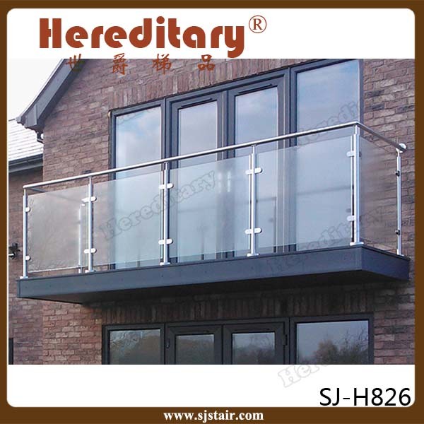 Hot Sell Balcony Stainless Steel Balustrade Glass Handrail (SJ-H826)