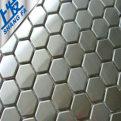 Hexagon Sliver Color Decorative Stainless Steel Mosaic