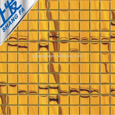 Custom Made SUS304/316 Golden Stainless Steel Sheet Mosaic